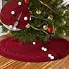Red Knitted Christmas Tree Skirt48 Inches Large Xmas Tree SkirtCable Knit Thick Christmas Tree DecorationsXmas Tree Mat for Christmas Holiday Decor Home Party Farmhouse Decorations