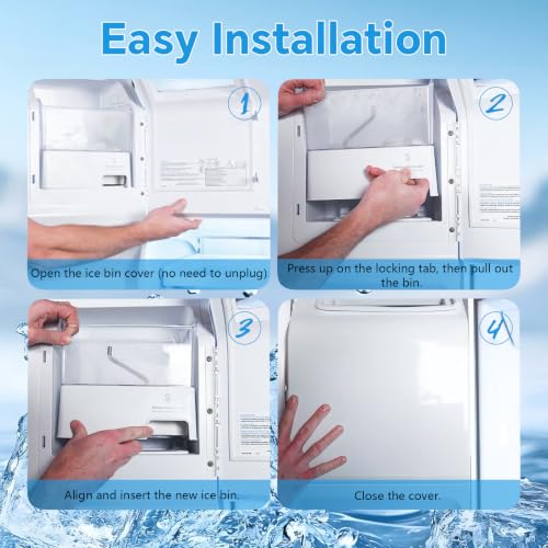 W10347093 Ice Bin Compatible with Whirlpool Maytag Refrigerator Ice Bucket | Fits WRF736SDAM14,WRF757SDHZ03,WRF767SDHZ04 Refrigerator;Replaces part number WPW10347093, W10347093, AP6020018,PS11753329