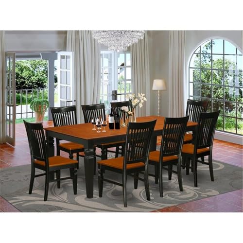 East-West-Furniture-LGWE9-BCH-W-9-Piece-Modern-Dining-Table-Set-Includes-a-Rectangle-Wooden-Table-with-Butterfly-Leaf-and-8-Dining-Chairs-42×84-Inch-Black-Cherry East West Furniture LGWE9 BCH W 9 Piece Modern Dining Table Set Includes a Rectangle Wooden Table with Butterfly Leaf and 8 Dining Chairs 42×84 Inch Black Cherry