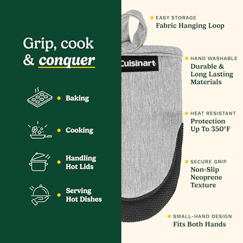 Image of Cuisinart Mini Oven Mitts, 2-Pack, Neoprene Grip, Heat Resistant 350F