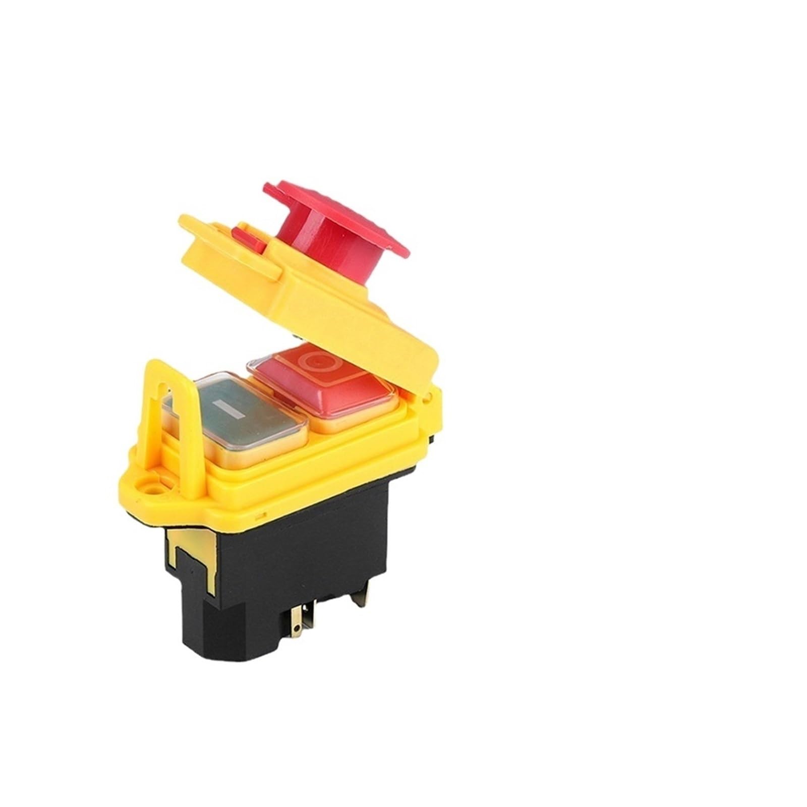QRUYHBAJU Electromagnetic Switch 4/5 Pin 110V 220V ON-Off Momentary Reset Push Button with Cover IP55 Waterproof YCZ3-C Replace KJD17(YCZ3-A,4 PINS-110V)