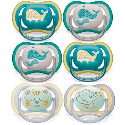 Philips Avent Ultra Air Day Night   Chupete de 18 meses o más, con caja de transporte y esterilización, 18 meses o más, liso