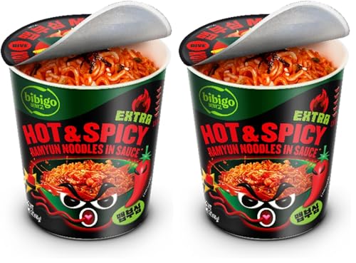 Bibigo Ramyun Ramen Noodles, Hot & Spicy, 3.45 Ounce (Pack of 2) image 3
