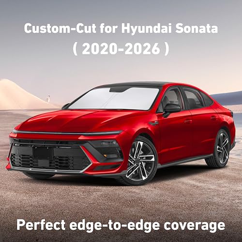Image of EcoNour Windshield Sunshade Compatible for Hyundai Sonata 2020-2024 2025 2026, Sun Visor for Front Windshield & Window Sun Shade Cover, UV Heat Blocker & Protector, Car Accessories