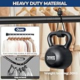 Mavivegue Wardrobe Rails and Fittings, 43cm-144cm Adjustable Clothes Rail, Extendable Wardrobe Rail, Heavy Duty Metal Clothes Rail Pole, Wardrobe Pole for Wardrobes, Windows, Bathroom, Black-57inch - Image 3