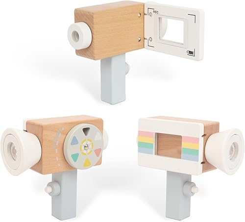 Mini cámara de video de juguete de madera para niños pequeños de 3 años, regalos de cumpleaños de Navidad, accesorios fotografiados para niños,