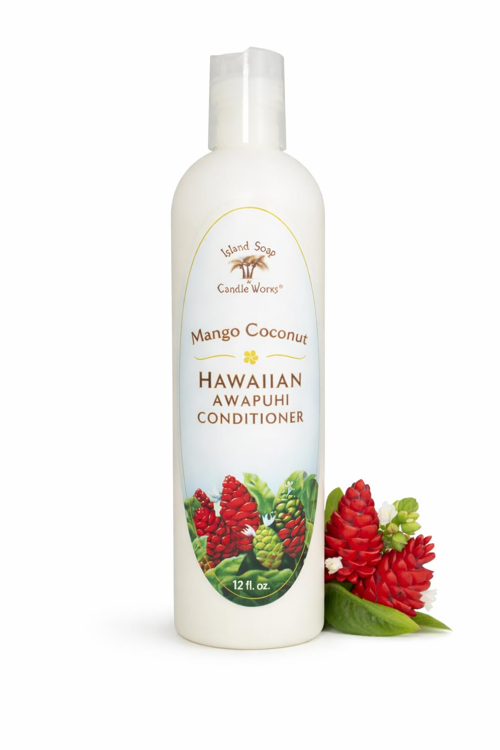 Island Soap & Candle Works Awapuhi Mango Coconut Conditioner – 12 Ounce Moisturizing Hawaiian Conditioner – Smooth & Hydrate with Tropical Mango &