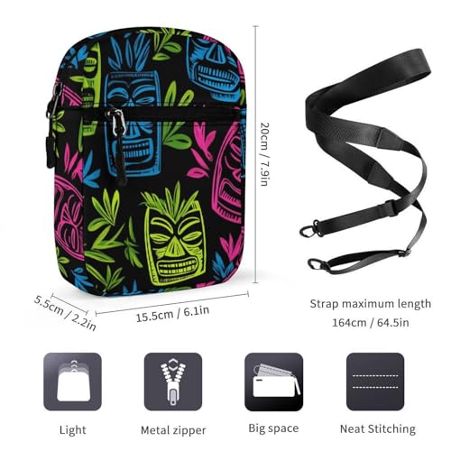 Hawaii Tiki Masks Mini Crossbody Bag Anti-Theft Side Shoulder Bags Messenger Bag Unisex2