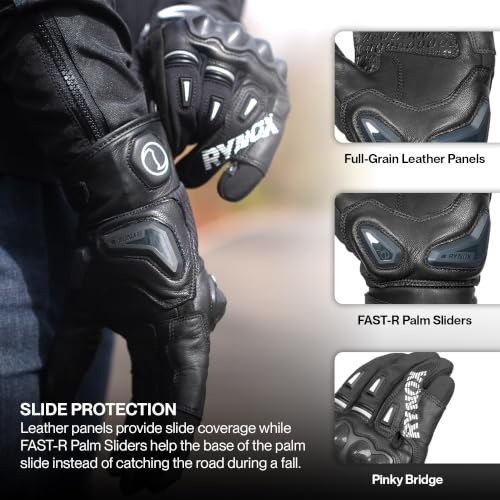 Rynox Delta GT Semi-Gauntlet Gloves Black Large - Image 5