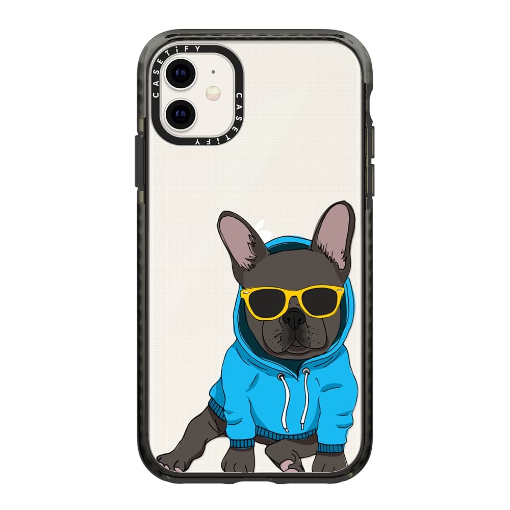 CASETiFY インパクトケース iPhone 11 - Hipster Frenchie Black - クリア ブラック