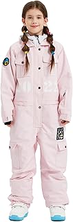 Trajes de Esquí Niños Niñas Engrosada Traje de Esquí de UNE Pieza Traje de Nieve de Invierno Cálido Impermeable