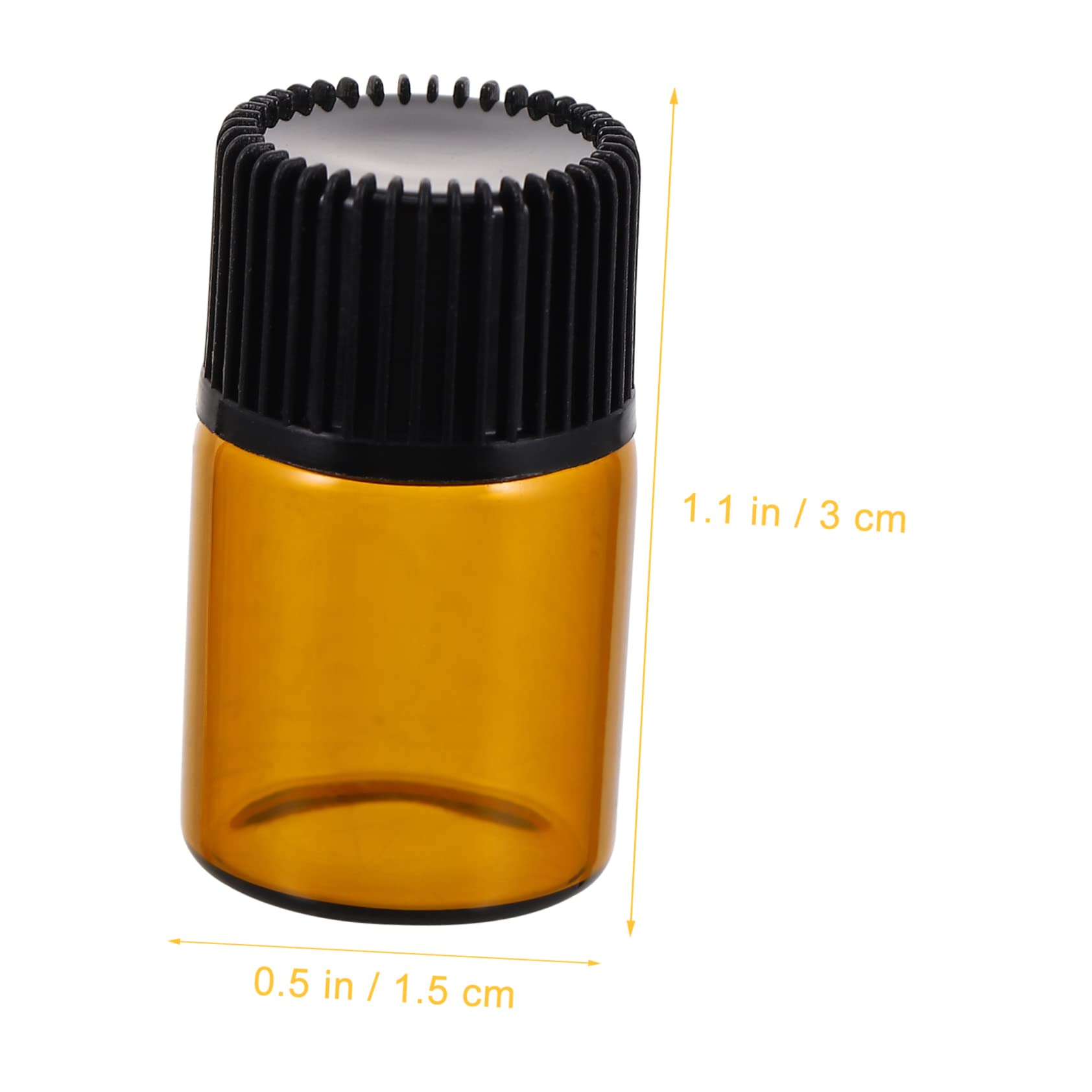 Beatifufu Herbal Extracts Storage Bottles 50pcs Glass Essential Oil Bottles Roll on Caps