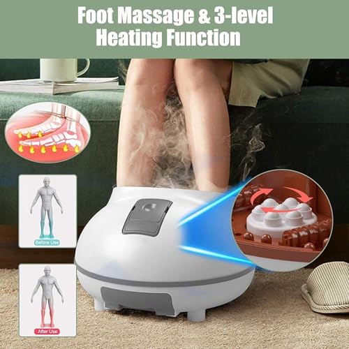 Masajeador Sauna de Pies con 3 Niveles de Calor - Bañera para Pies con 6 Rodillos de Masaje Shiatsu, Tiempo y Temperatura Ajustables - Alivio de Estrés para Fatiga y Pies Cansados miniatura 5