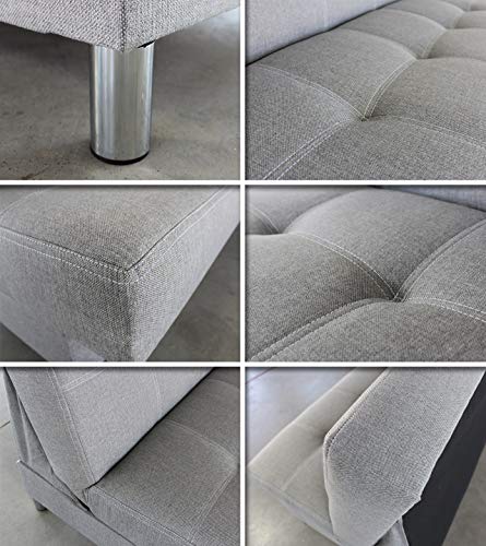 Schlafsofa Bella mit Schlaffunktion - 3 Sitzer Sofa, Couch mit Bettkasten, Bettsofa, Schlafsofa, Polstersofa, Couchgarnitur (Graphit (Inari 94)) – Bild 7