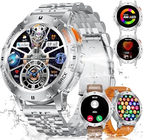 Montre Connectée Homme 1,43" - Appels Bluetooth, ECG, SpO2, 70 Modes Sport - Tracker Santé Et Sport