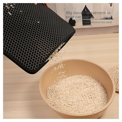 Tapis de litière pour chat double couche gris 45x60 cm - 5