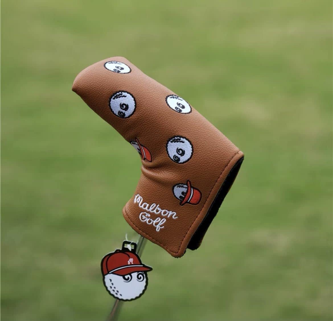 Amazon.co.jp: マルボンゴルフピン型パターカバー磁石開閉タイプ茶色 