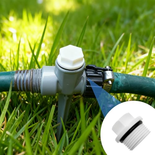 3/4 Inch PVC Pipe Plug Male Thread NPT Fitting, 6 Pack Water Hose End Cap Stopper, Plastic Plumbing Pipe Connector for Garden and Drainage Systems (White) - Thumbnail 5