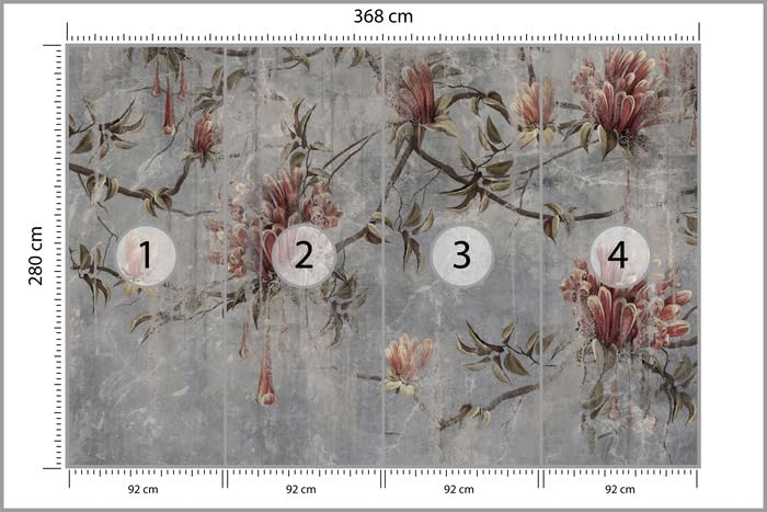 Muralo - Tapeta 3D z włókniny - fototapeta z efektem 3D - tapeta do salonu, sypialni, tapeta ścienna - fototapeta - motyw kwiatów - szer. 368 cm x wys. 280 cm