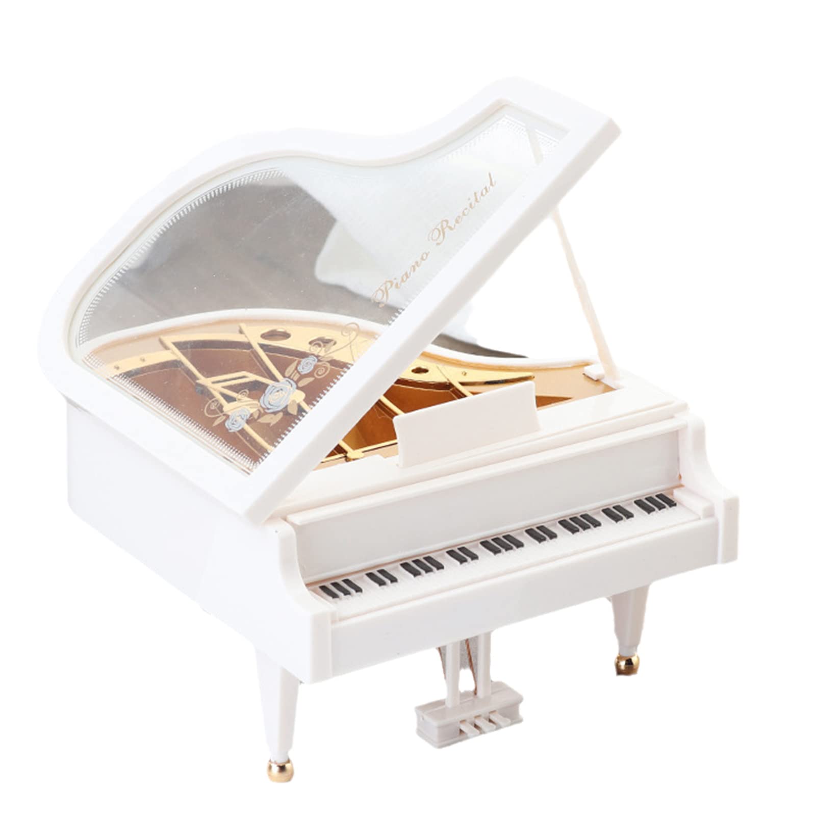 LeimezstyCute Music Box Mechanism Classic Rotating Dancer Piano Clockwork Plastic Girl Hand Crank for Women Sister Lady Piano Musical Box Creative Valentine's Day Gift Laputa Piano Dancing Girls Box