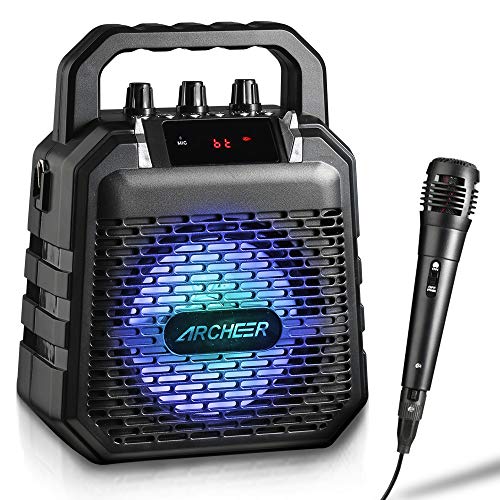 Speaker and Microphone ARCHEER Portable Karaoke Machine for Kids&Adults PA Speaker System