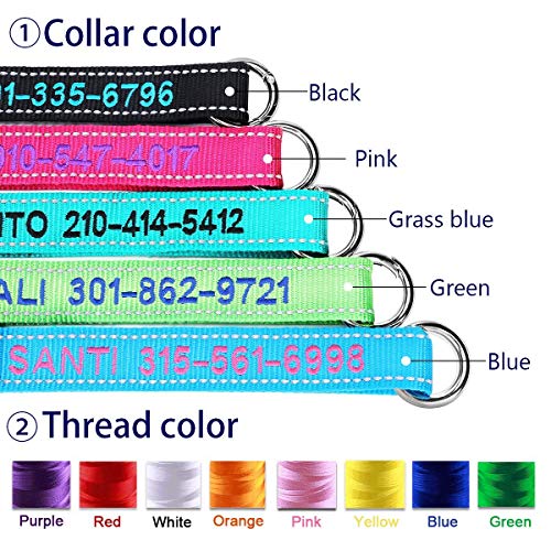 Dayday Patch Martingale Collar ,Personalized Dog Collars With Pet Name And Phone Number Custom Embroidery Stainless Steel Chain Multiple Color 4 Adjustable Collar : X-Small, Small, Medium, And Large #TOP4
