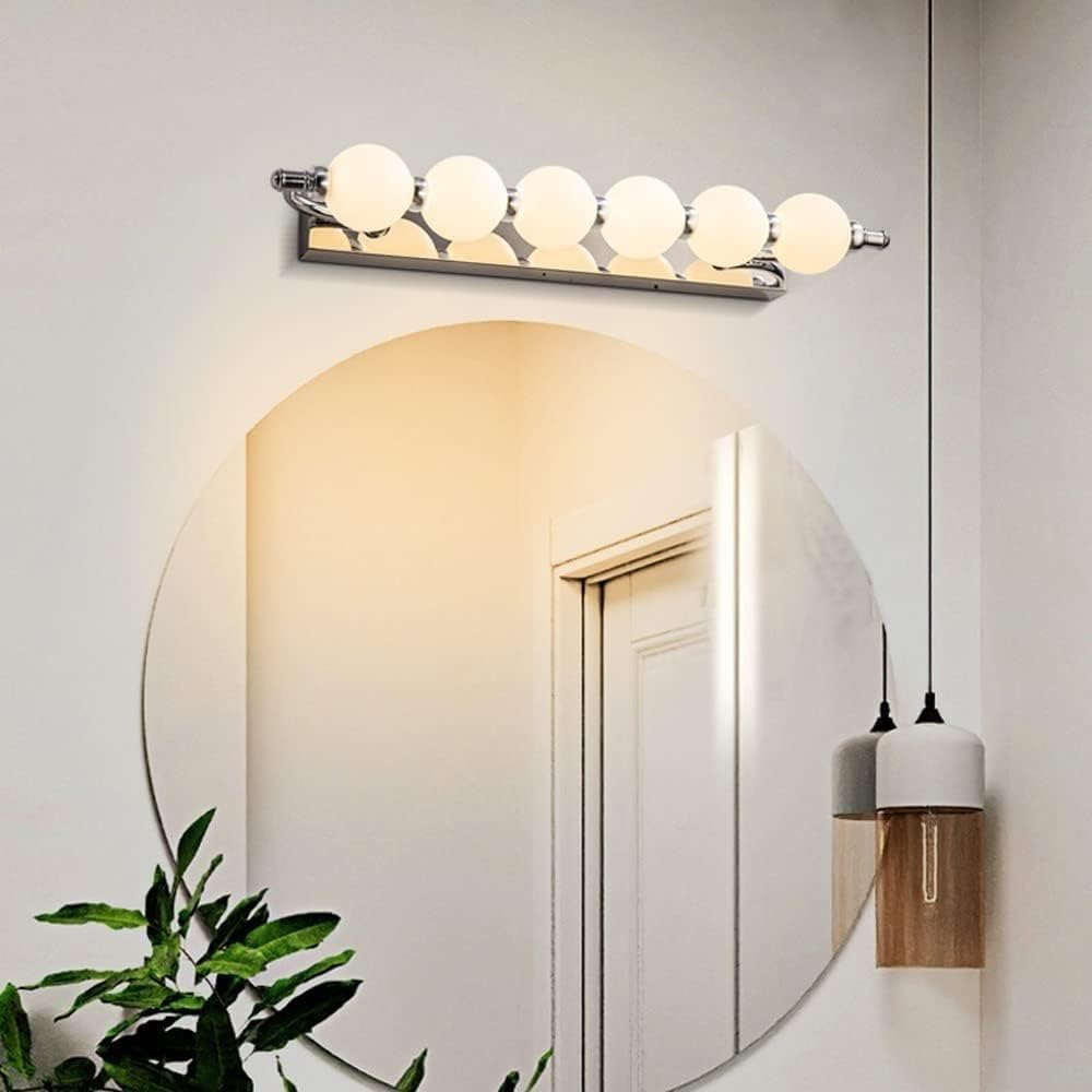 Lampada a specchio a LED con finitura cromata per bagno e camera da letto