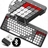 Teclado Bluetooth Sem Fio Recarregavel Padrão ABNT2 Teclado Numerico 2.4G