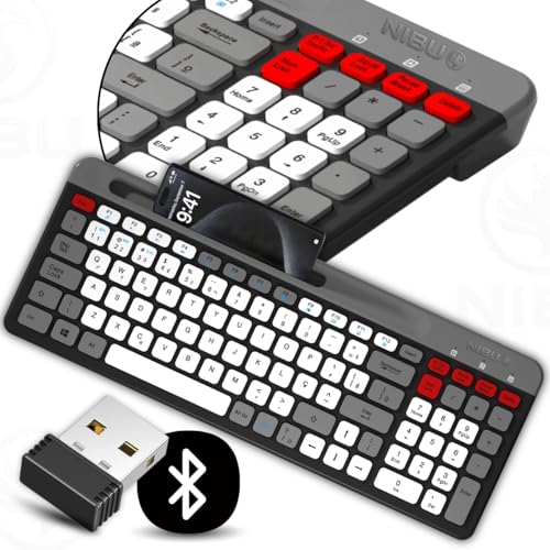 Teclado Bluetooth Sem Fio Recarregavel Padrão ABNT2 Teclado Numerico 2.4G