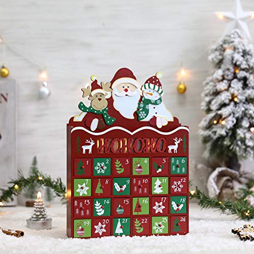 Pioneer-Effort Christmas Wooden Advent Calendar With Drawers Countdown To Christmas Decoration With Led Lights #TOP1