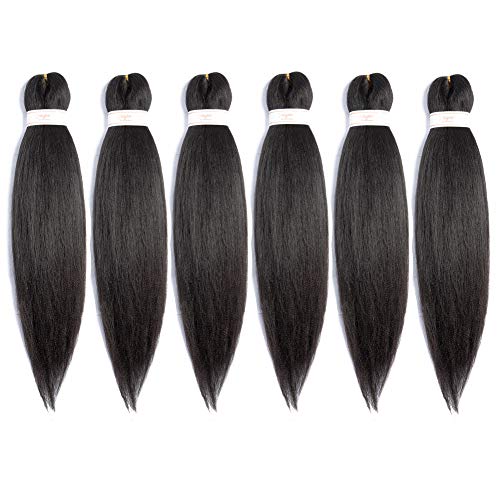 Pre-stretched Braiding Hair Easy Braid Professional Itch Free Synthetic Fiber Corchet Braids Yaki Texture Hair Extension Braid Hair 6 packs (30'' #2)