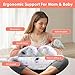 Inflatable Nursing Pillow for Breastfeeding – Travel Baby Feeding Cushion for Mom Support, Adjustable Waist Strap, Removable 100% Cotton Cover – Portable Newborn Essentials