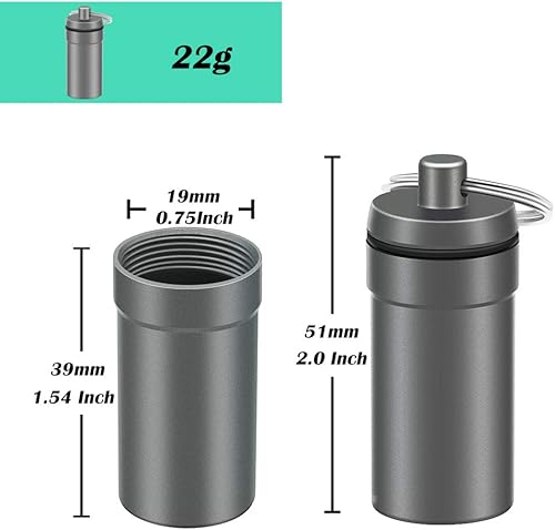 Miniatura 3 de Paquete de 3 pastilleros de aluminio impermeable, soporte para botella de nitro de nitroglicerina, llavero de emergencia para dispensador de