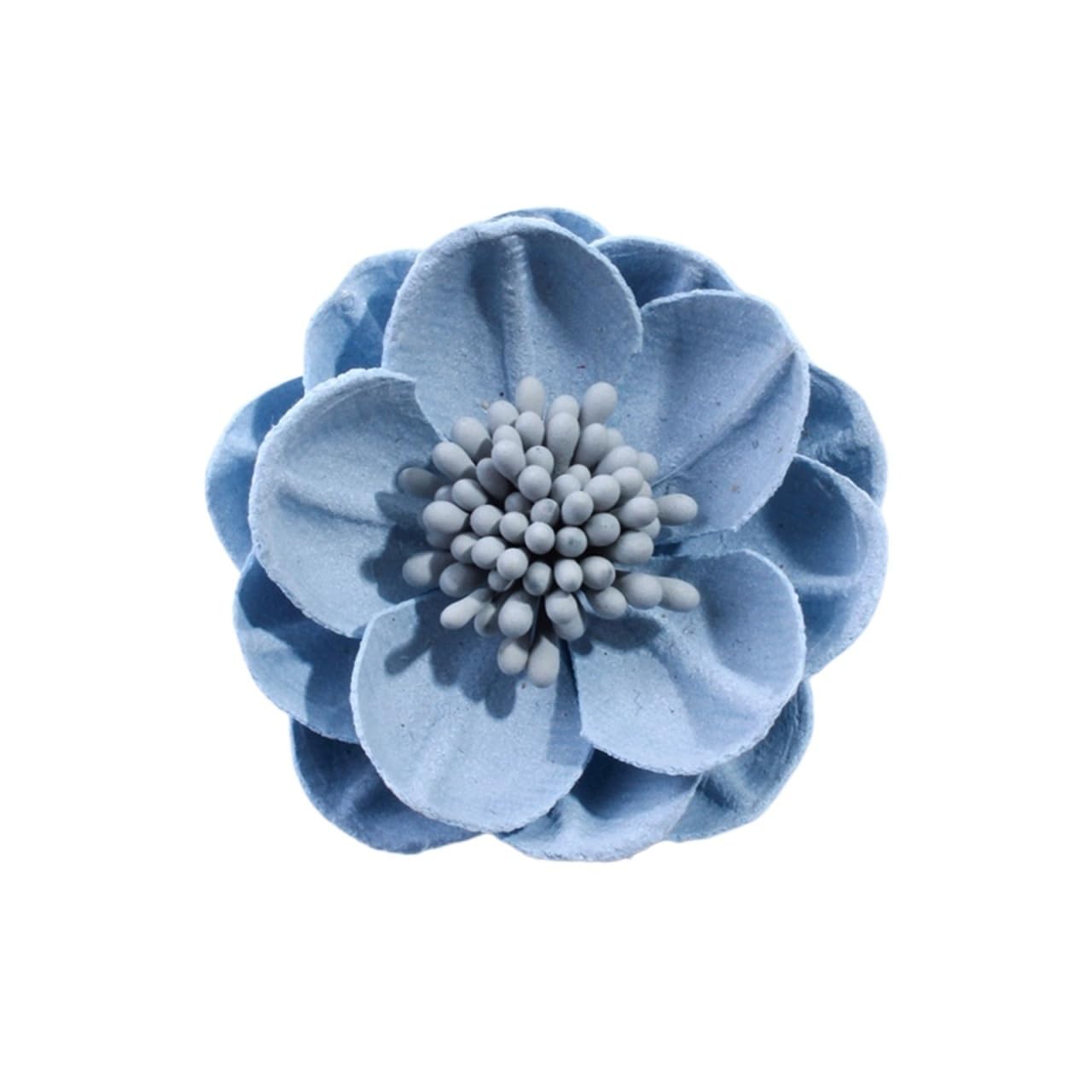 SUODEBYY Fabric Flowers 10PCS 5CM Artificial Felt Fabric Flowers With Stamen For Wedding Invitation Chic Fake Flower For Home Dress Decoration(Blue)