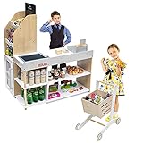 🛒Véritable expérience d'achat au supermarché — Cette fois, les enfants auront également leur propre expérience d'achat au supermarché. Ils poussent les caddies, choisissent les produits qu'ils veulent sur les étagères et les réfrigérateurs, et paient à la caisse enregistreuse.Les véritables sentiments apporteront un plaisir sans fin aux enfants.