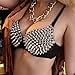 Bras,Glam Rock Studded Bra - Bold Metallic Spiked Intimate Apparel for Women, Ideal for Party Styling, Costumes & Fashion