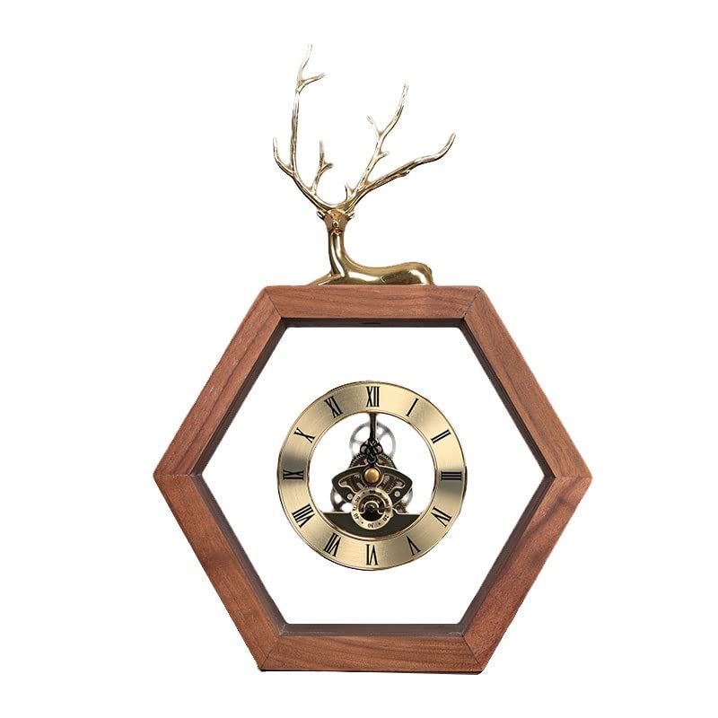 Horloge cerf en bois de luxe RLKHXBS pendule silencieuse retro
