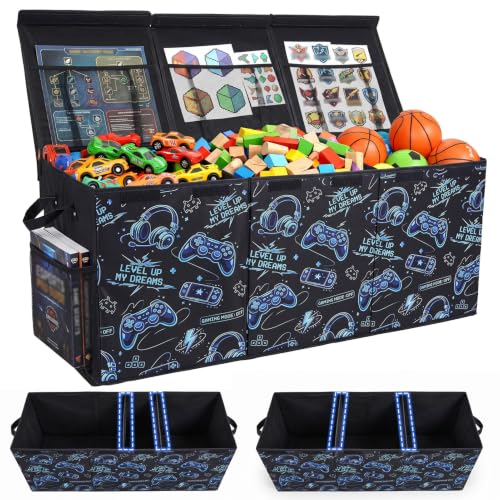 Image of Toy Box with Adjustable Divider Large Toy Chest Storage for Nursery Kidroom