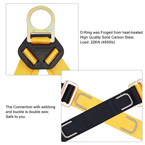 X XBEN Safety Harnesses with Fall Protection Lanyards, Full Body