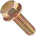 Steel Hex Bolt, Grade 8, Zinc Yellow-Chromate Plated Finish, Flange Hex Head, External Hex Drive, Meets IFI 111/SAE J429, Flanged, Non-Serrated, 1-1/4" Length, Partially Threaded, 3/8"-16 UNC Threads, Imported (Pack of 25)