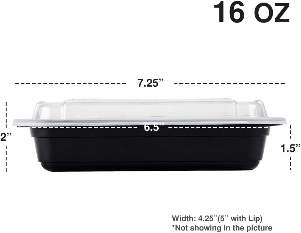 Newspring Pactiv [20 Sets] Meal Prep Containers with Lids, Food Storage, Take Out, Lunch Box, Portion Control, Microwave/Dishwasher/Freezer Safe, BPA Free, Factory Sealed, Made in USA (16 OZ - Small)