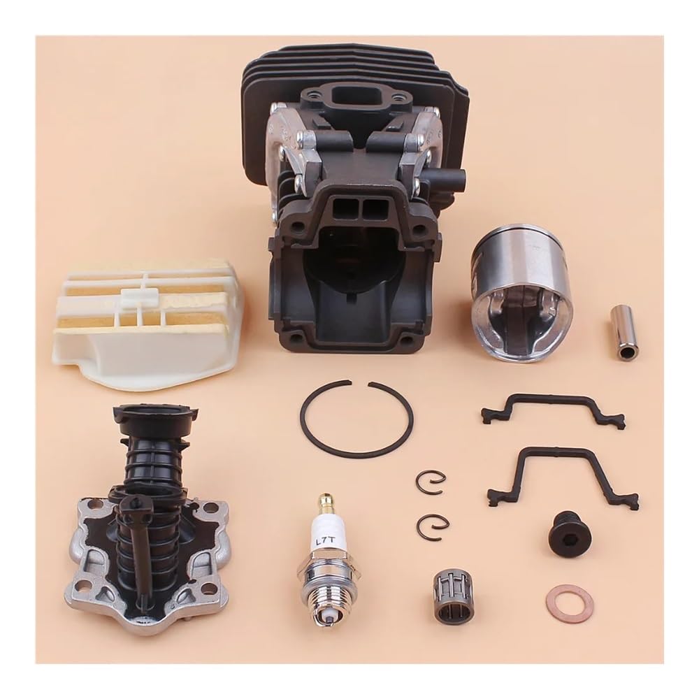 Kit de colector de admisión de filtro de aire de pistón de cilindro de 42 mm for motor de motosierras de gasolina 445 E 445E Piezas de reconstrucción de motosierras Piezas de repuesto