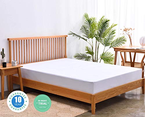 Kmall B07PK8KS6Z Queen Size Cooling Waterproof Mattress Protector Pad Cover,Breathable Fitted Sheet Style Deep Pocket-Soft Bed Mattress Protector Queen thumb #8