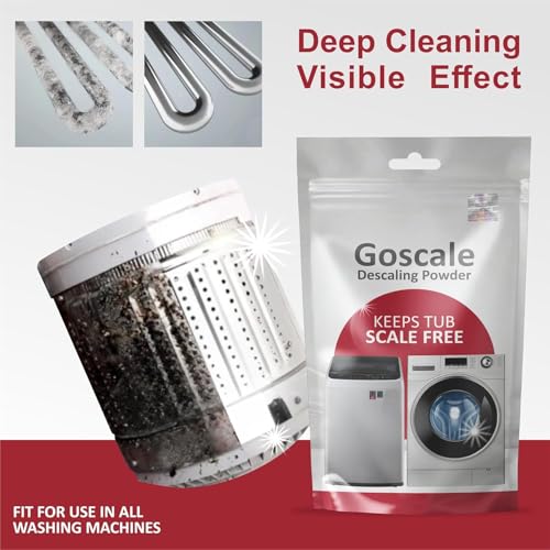 Image of LG Washing Machine Cleaner Descale Powder Descaling Appliance Quick Drum Descale Deep Cleaning for Semi and Fully Automatic Front and Top Load Tub Clean Pouches 100g (Packet Of 4)