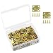 Aneco 60 Pieces Mini Brass Hinges Retro Butt Hinges with 240 Pieces Replacement Hinge Screws for Jewelry Chest Box Wood Cabinet