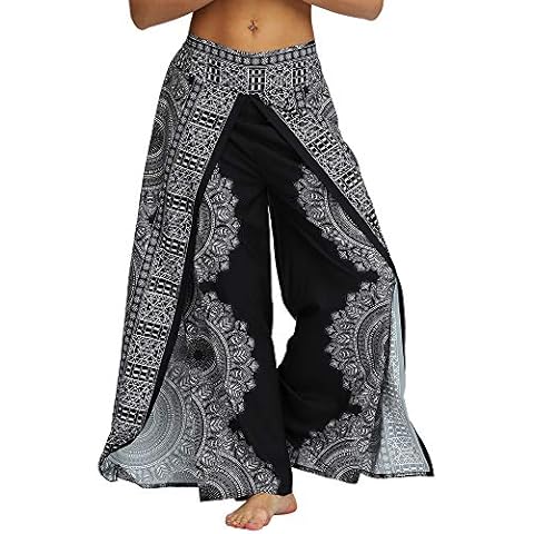 Nuofengkudu Women's Boho Split Leg Yoga Pants Cover