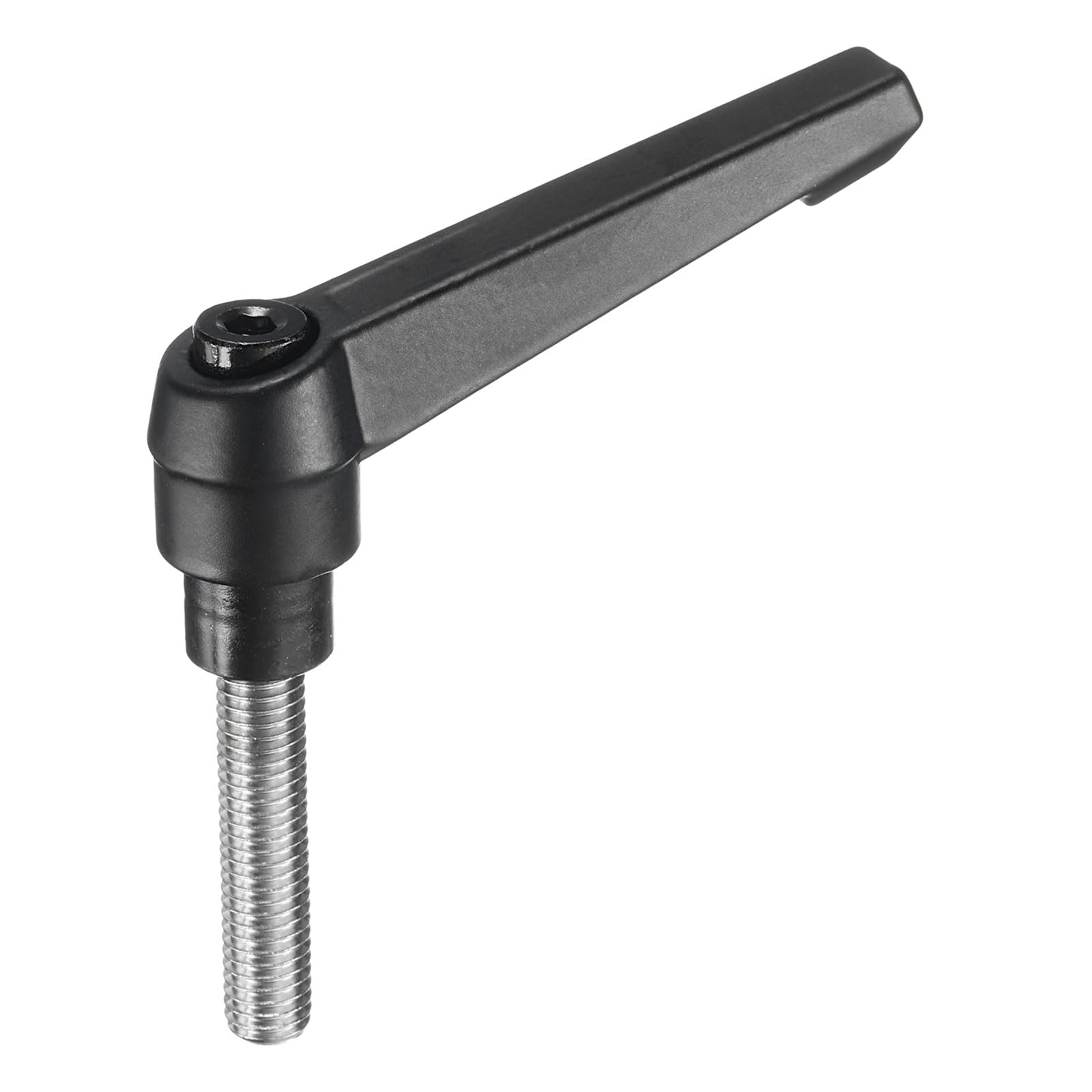 uxcell Adjustable Clamping Lever Handle M8 x 35mm Metric 304 Stainless Steel Male Threaded Stud Hand Knobs Push Button Ratchet Rotating Screw Handles Bolts with Locking Lever Black