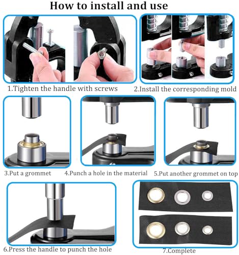 Machine à œillets avec 3 moules interchangeables pour loisirs créatifs