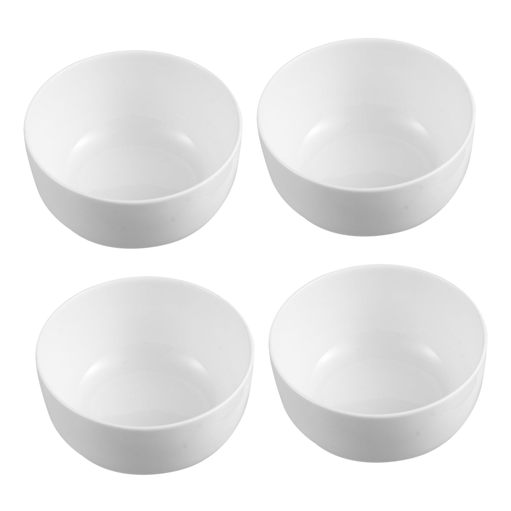 Homoyoyo 4 Stück Weiße Keramik Reisschalen Stapelbar Gesundes Leicht zu Reinigendes Material für Suppe Reis Nudeln und Obst Modisches Design für Küche und Zuhause