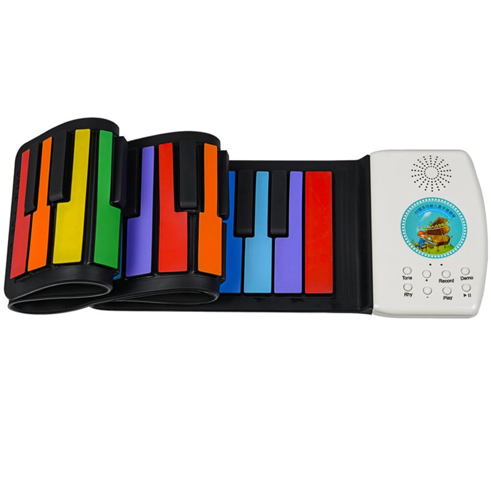 49 -Key Electronic Hand Roll Piano Portable Keyboard Silicone Soft Piano Bluetooth Compatible Children'S Gift Multicolor